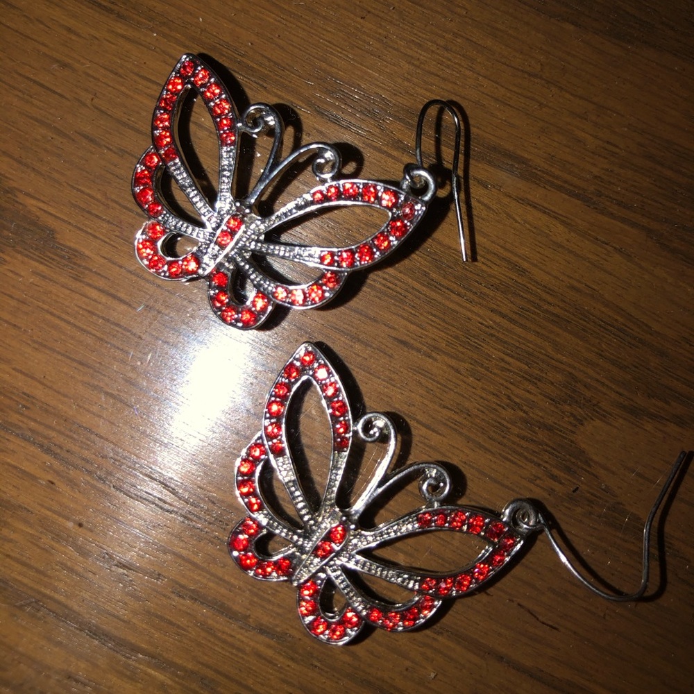 Red butterfly earrings 🦋